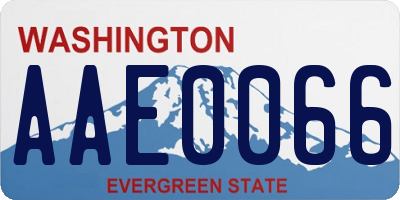 WA license plate AAE0066
