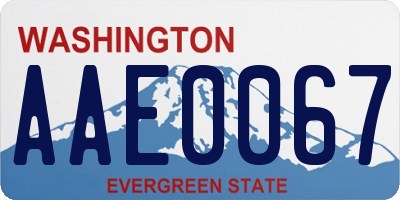 WA license plate AAE0067