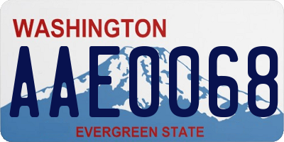 WA license plate AAE0068