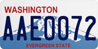 WA license plate AAE0072