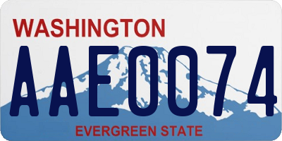 WA license plate AAE0074