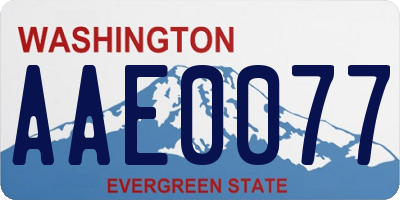 WA license plate AAE0077