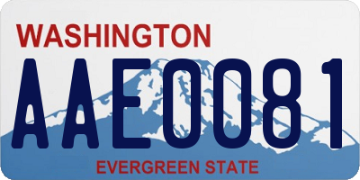 WA license plate AAE0081