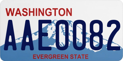WA license plate AAE0082