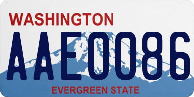 WA license plate AAE0086