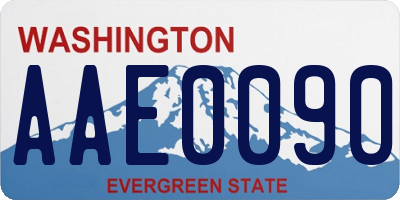 WA license plate AAE0090