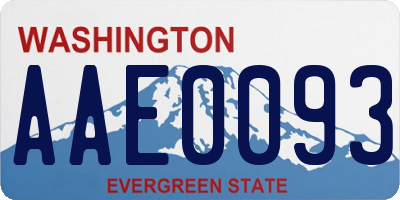 WA license plate AAE0093