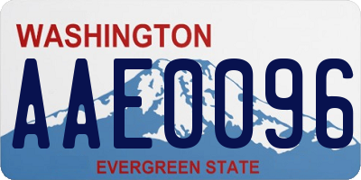 WA license plate AAE0096