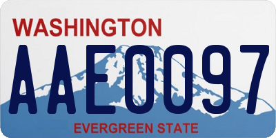 WA license plate AAE0097