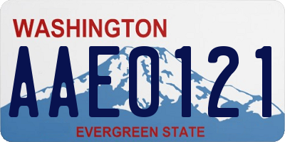 WA license plate AAE0121