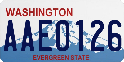 WA license plate AAE0126