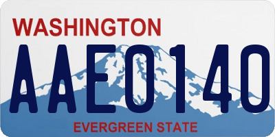 WA license plate AAE0140