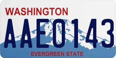 WA license plate AAE0143