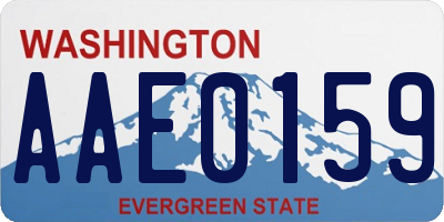 WA license plate AAE0159