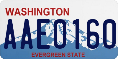 WA license plate AAE0160