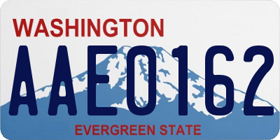 WA license plate AAE0162