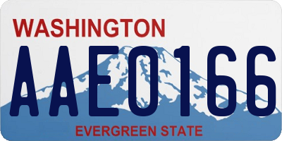 WA license plate AAE0166