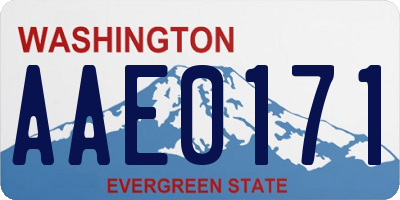 WA license plate AAE0171