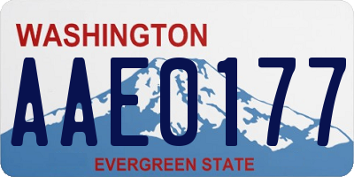 WA license plate AAE0177