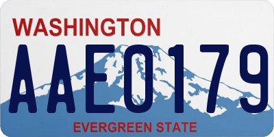 WA license plate AAE0179