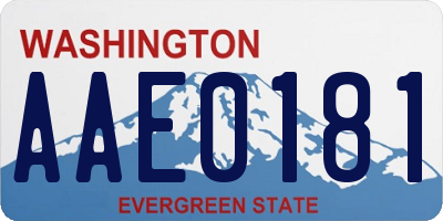 WA license plate AAE0181