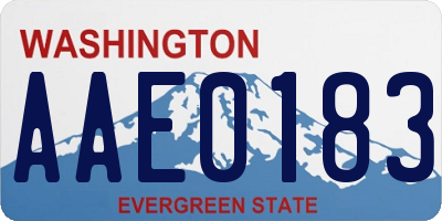 WA license plate AAE0183
