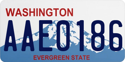 WA license plate AAE0186