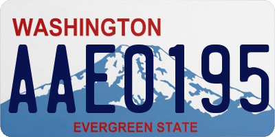 WA license plate AAE0195