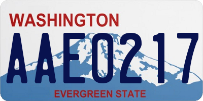 WA license plate AAE0217