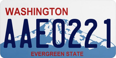 WA license plate AAE0221