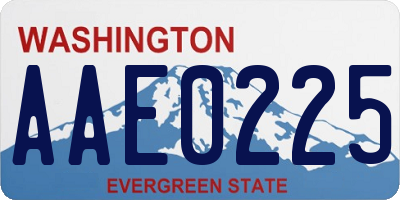 WA license plate AAE0225