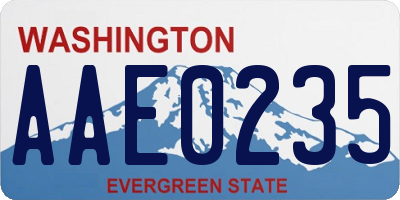WA license plate AAE0235