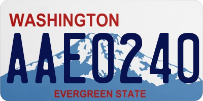 WA license plate AAE0240