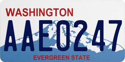 WA license plate AAE0247