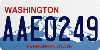 WA license plate AAE0249