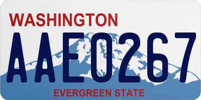 WA license plate AAE0267