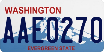 WA license plate AAE0270
