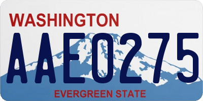 WA license plate AAE0275