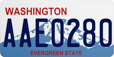 WA license plate AAE0280