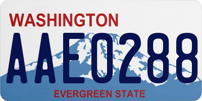 WA license plate AAE0288