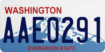 WA license plate AAE0291