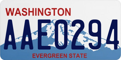 WA license plate AAE0294