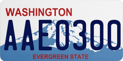 WA license plate AAE0300