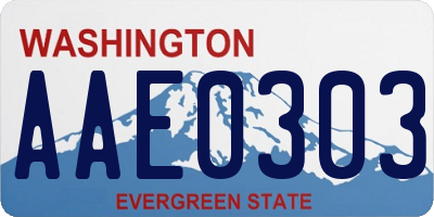 WA license plate AAE0303