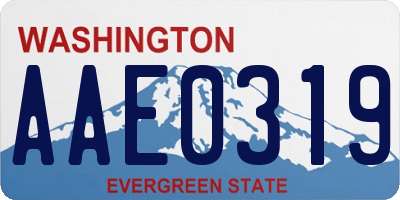 WA license plate AAE0319