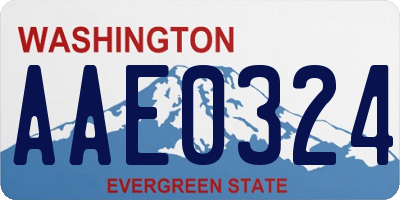 WA license plate AAE0324