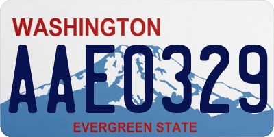 WA license plate AAE0329