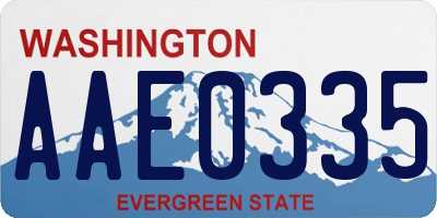 WA license plate AAE0335