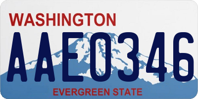 WA license plate AAE0346
