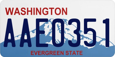 WA license plate AAE0351